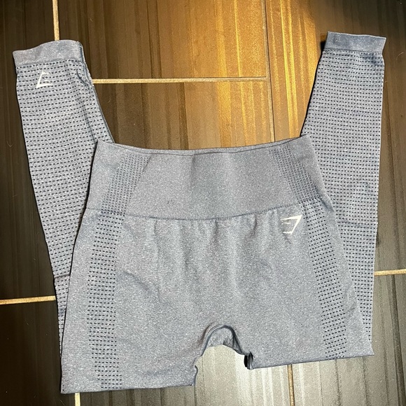 EUC Gymshark Vital Seamless 2.0 Leggings in Evening Blue Marl Size M - Picture 4 of 6